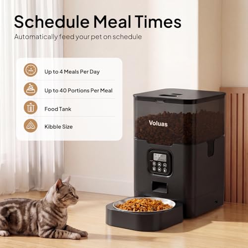 VOLUAS Automatic Pet Feeder with Timed Dry Food Dispensing