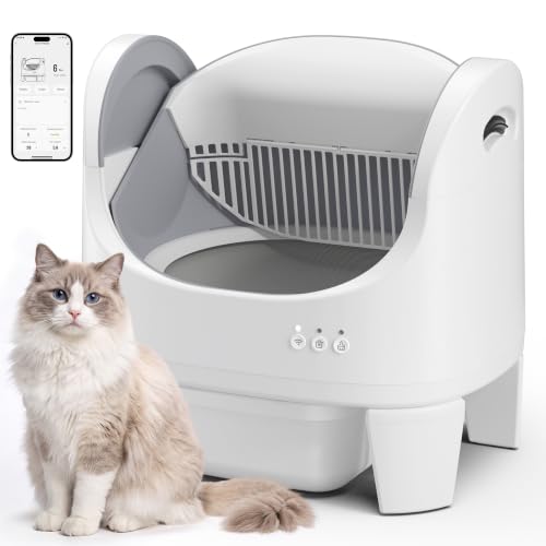Smart Open-Top Self-Cleaning Litter Box with App Control