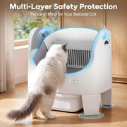 Smart Open-Top Self-Cleaning Litter Box with App Control