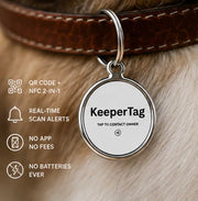 KeeperTag NFC & QR Dog ID Tag with Real-Time Scan Alerts