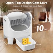 Smart Open-Top Self-Cleaning Litter Box with App Control