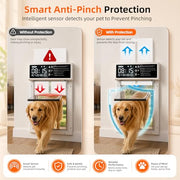 Smart Automatic Dog Door with Timer & Anti-Pinch Sensor