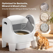 Smart Open-Top Self-Cleaning Litter Box with App Control