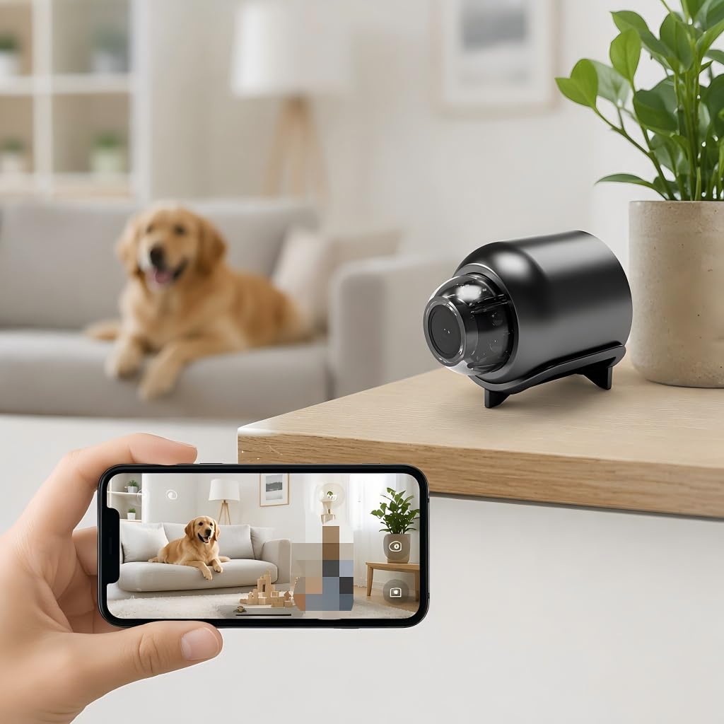 1080P WiFi Mini Pet Camera with Motion Detection & SD Storage