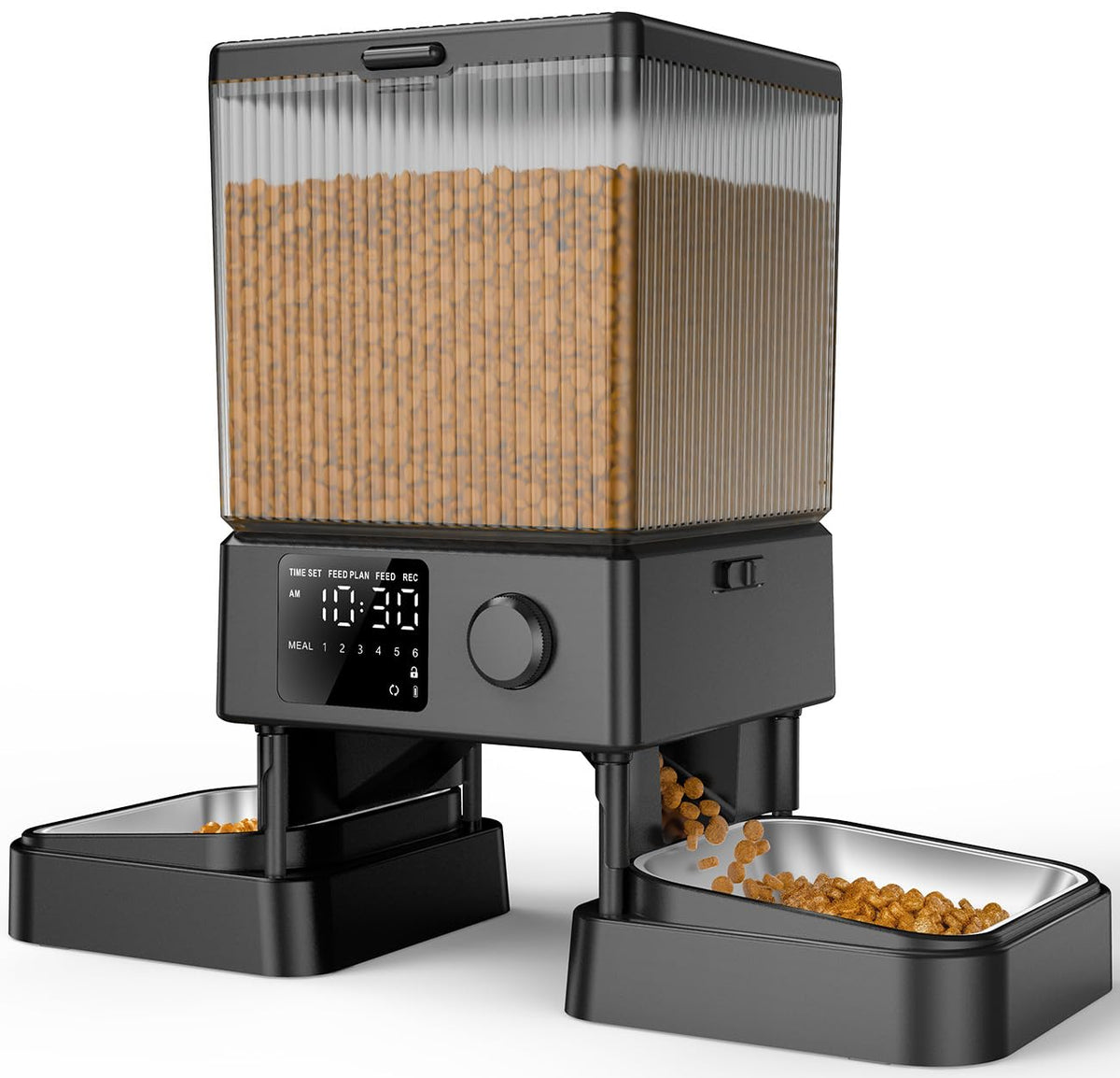 oneisall 5L Dual-Bowl Automatic Cat Feeder for 2 Cats