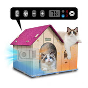 4-Season Heated & Cooled Pet House for Small Dogs & Cats