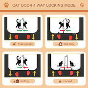 4-Way Locking Cat Door with Adjustable Access Control
