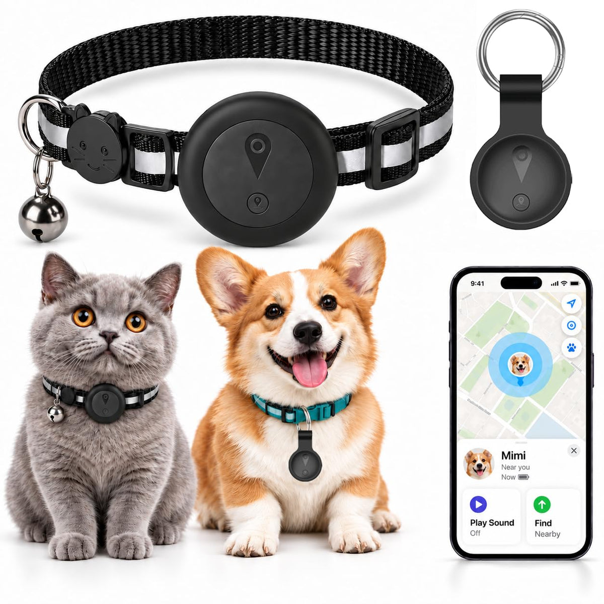 GPS Pet Tracker Collar for Cats with Location Tracking