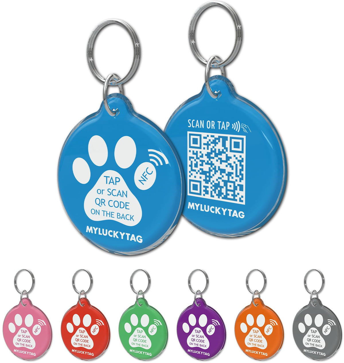 MYLUCKYTAG NFC & QR Pet ID Tag with Location Alerts