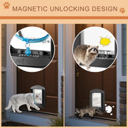 4-Way Locking Cat Door with Adjustable Access Control
