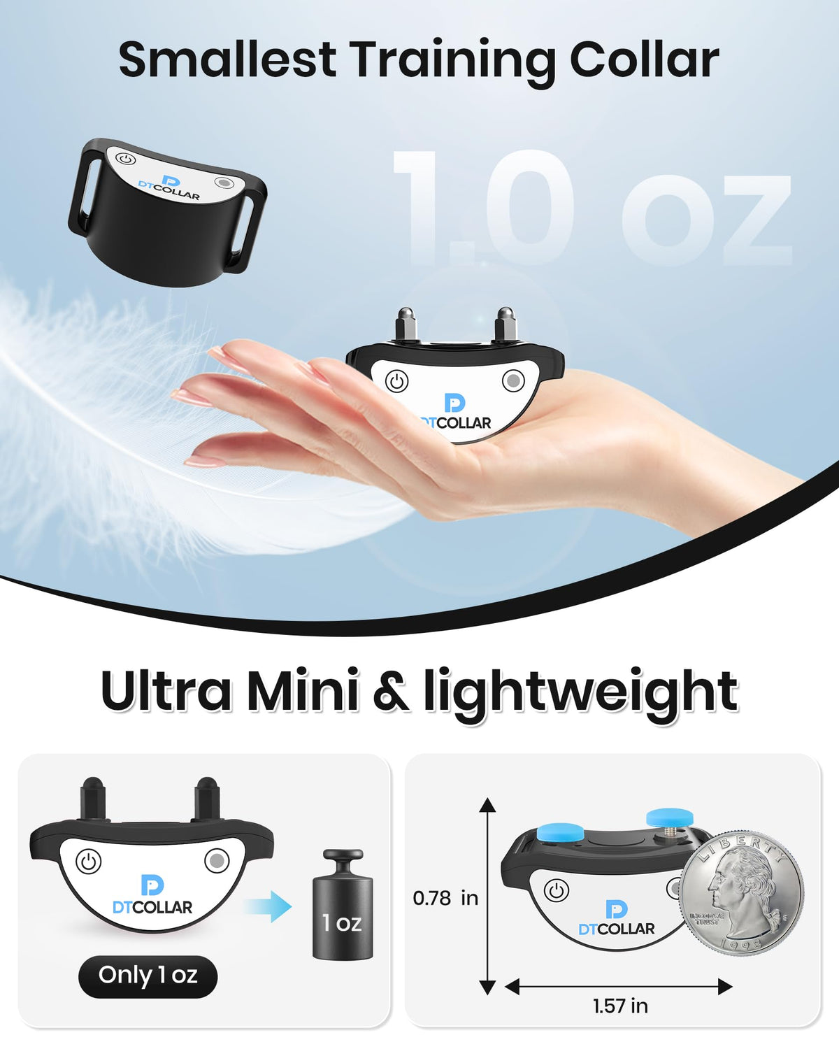 Mini Cat Training Collar with 3300FT Remote & 4 Modes