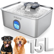 SIBAYS 4-Gallon Stainless Steel Dog Water Fountain