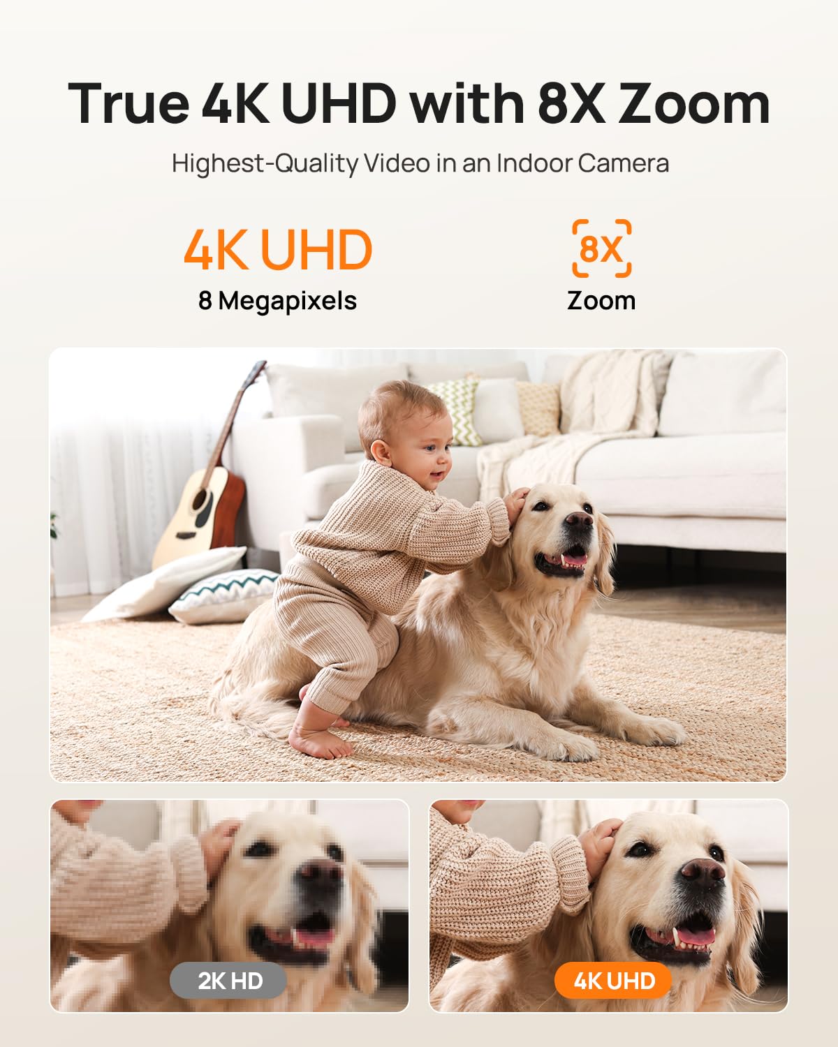 Anona 4K Indoor Pet Camera with Smart Home Monitoring