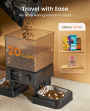 oneisall 5L Dual-Bowl Automatic Cat Feeder for 2 Cats