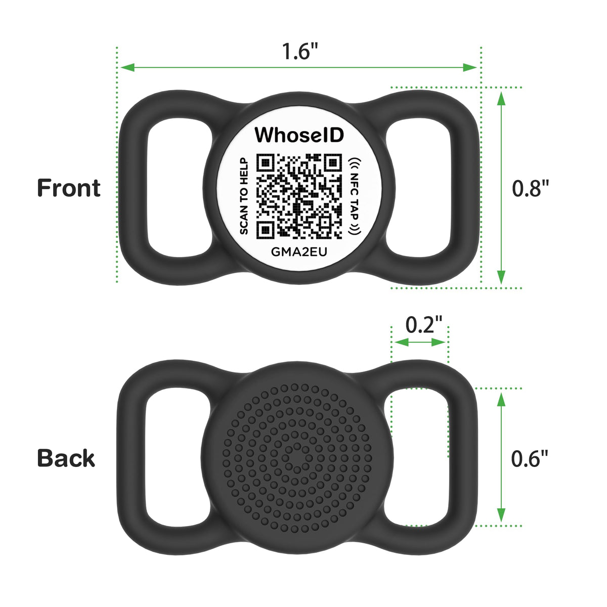 WhoseID NFC & QR Pet ID Tag with GPS Location Alerts