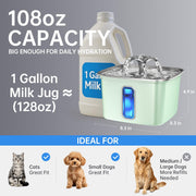 Veken Stainless Steel Cat Water Fountain with Quiet Pump