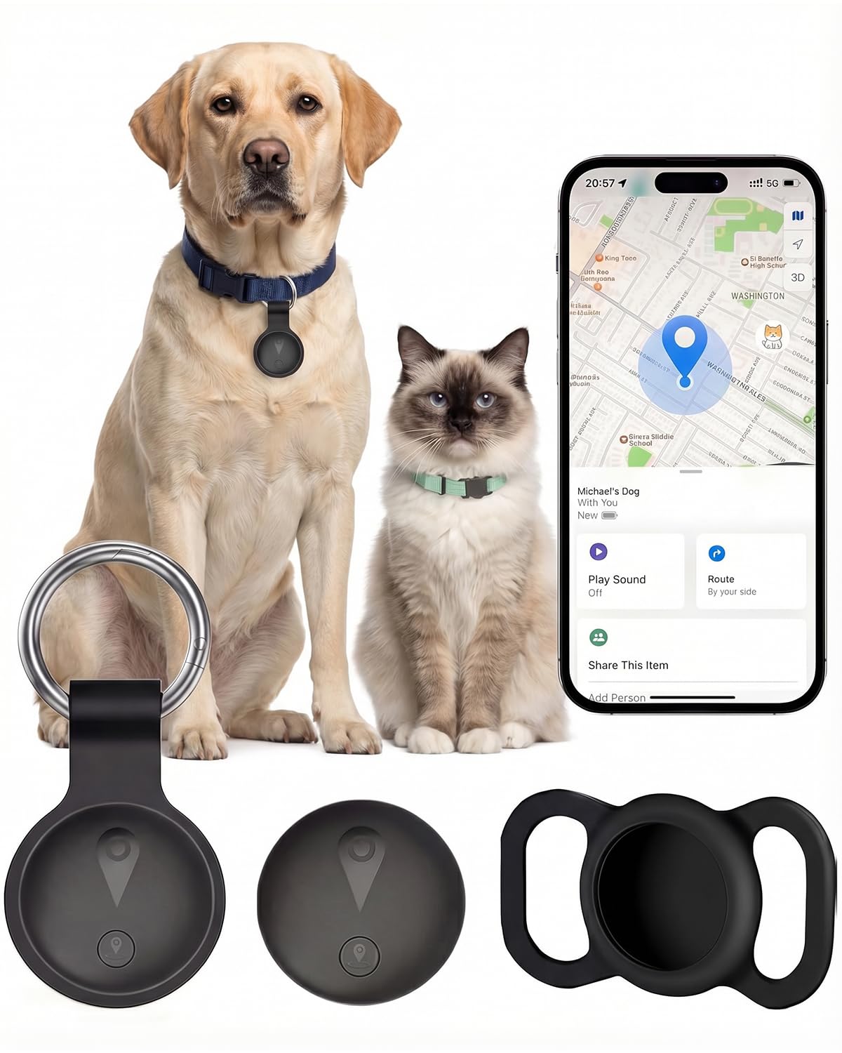 IP68 GPS Dog Tracker with Real-Time Location, No Monthly Fee