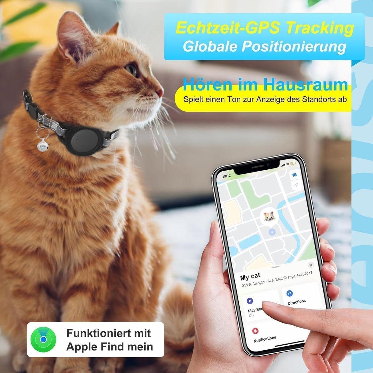 GPS Cat Tracker Collar with iOS Location Tracking