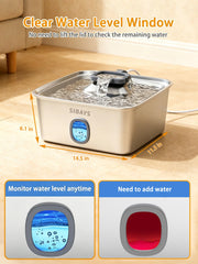 SIBAYS 4-Gallon Stainless Steel Dog Water Fountain