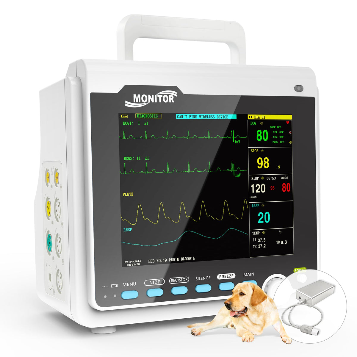 Portable 6-Parameter Veterinary Monitor for Dogs & Cats