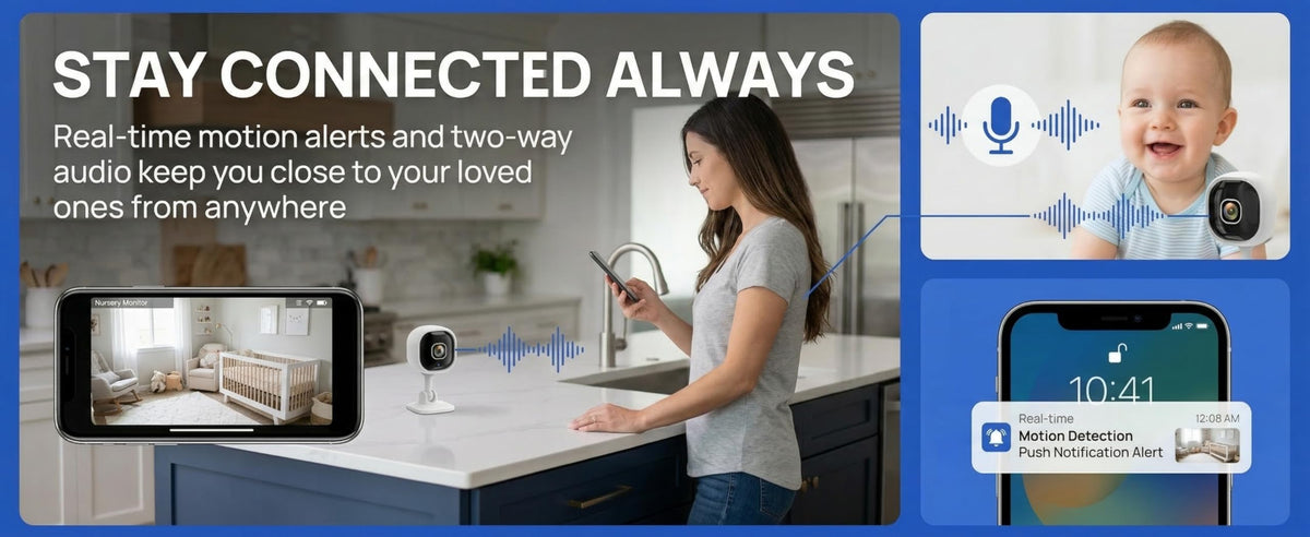 1080P WiFi Indoor Pet Camera with Night Vision & 2-Way Audio