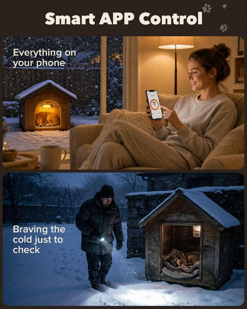 1300W WiFi Smart Dog House Heater with Thermostat