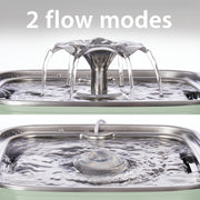Veken Stainless Steel Cat Water Fountain with Quiet Pump