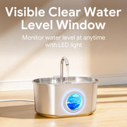 Ultra-Quiet Stainless Steel Cat Water Fountain for Indoor Use