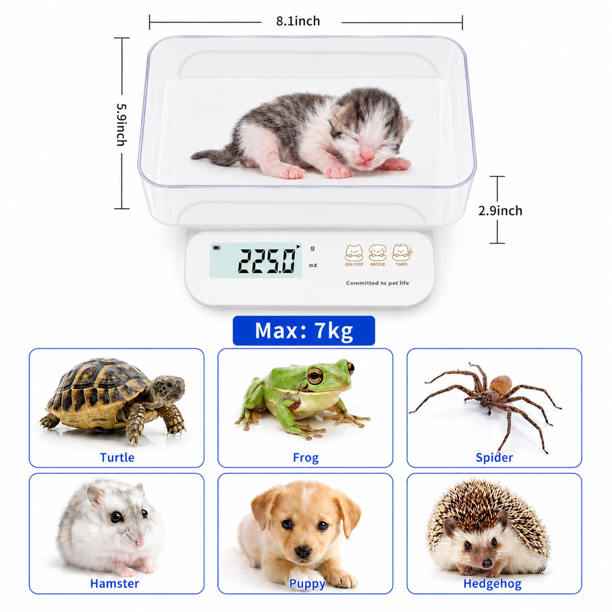 SKEAP High-Precision Digital Pet Scale for Small Animals