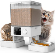 oneisall 5L Dual-Bowl Automatic Cat Feeder for 2 Cats