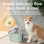 Veken Stainless Steel Cat Water Fountain with Quiet Pump