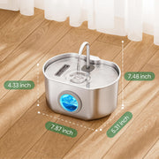 Ultra-Quiet Stainless Steel Cat Water Fountain for Indoor Use