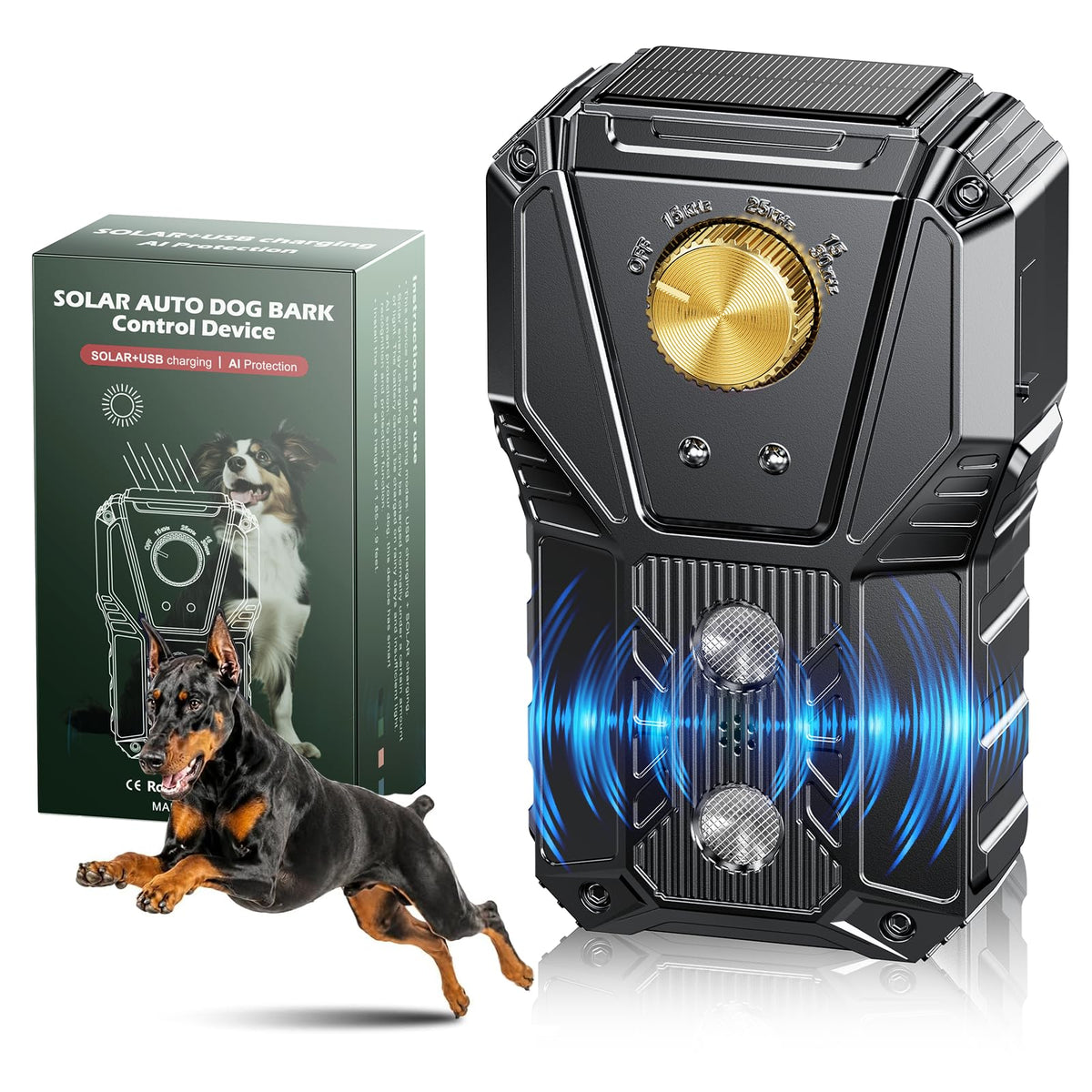 KailSwift 3-Mode Ultrasonic Dog Bark Deterrent Device