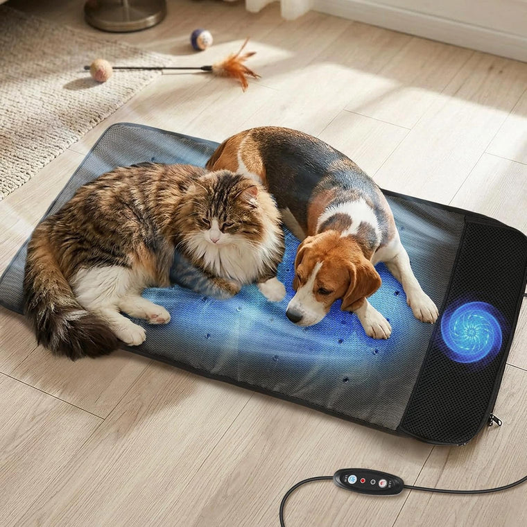LANZONGF Dual-Mode Warming & Cooling Pet Mat with Fan