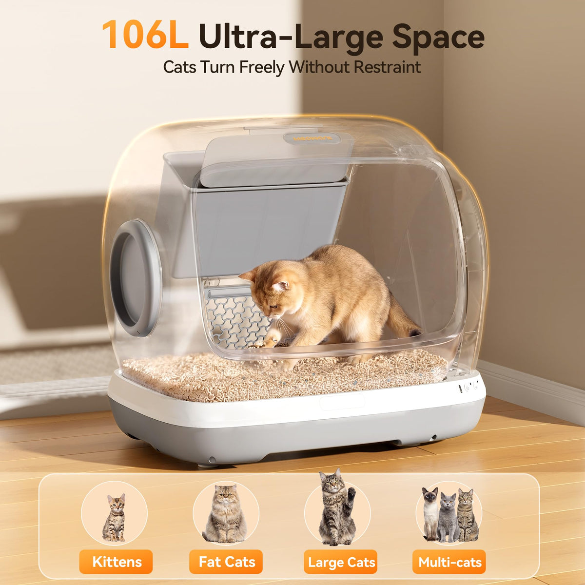 Meowant Large Automatic Litter Box for Multiple Cats