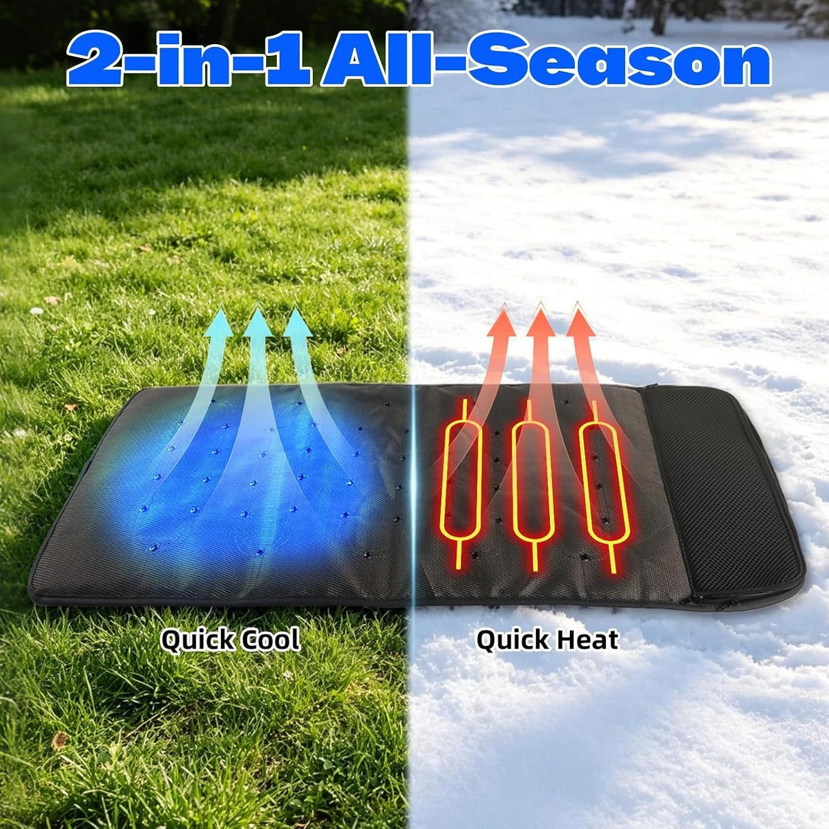 LANZONGF Dual-Mode Warming & Cooling Pet Mat with Fan
