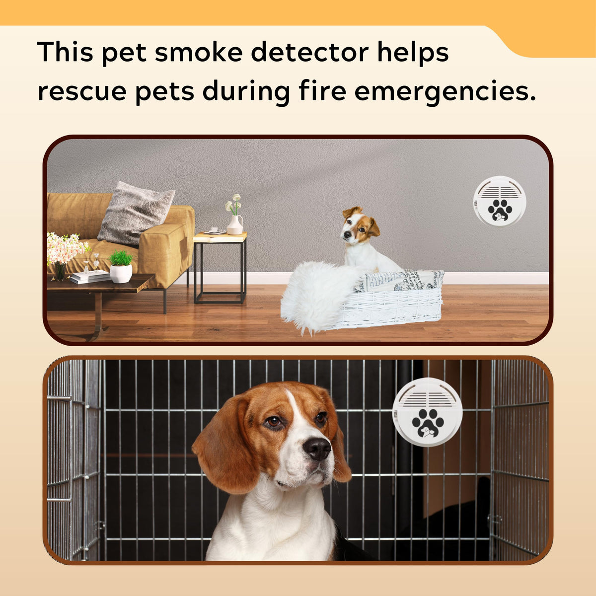 Pet Smoke Detector Alarm with Pet Rescue Safety Sticker